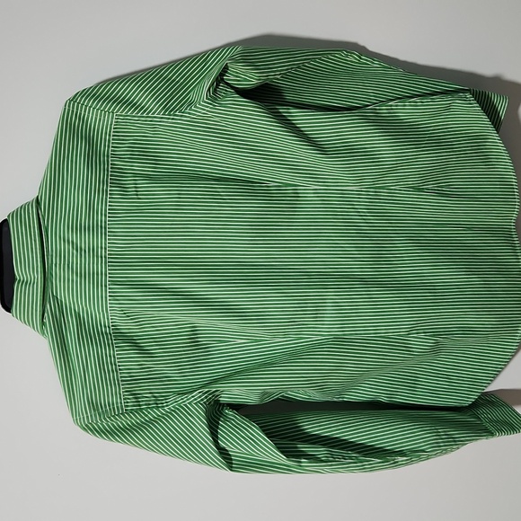 Ralph Lauren Women's Green White Stripe Crested Long Sleeve Blouse Shirt Size 10 - Picture 4 of 4